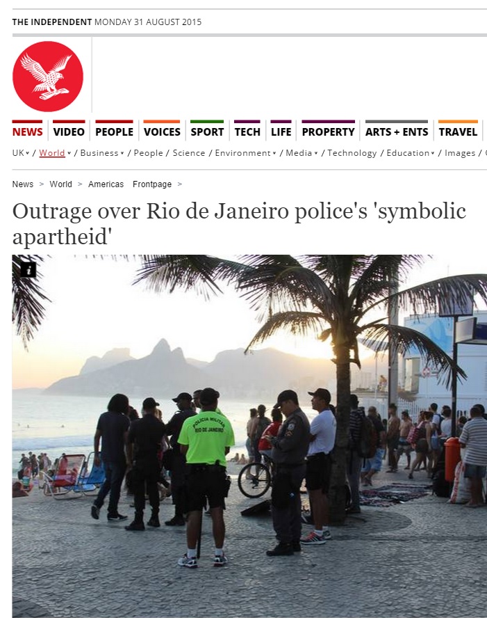 Reportagem do 'Independent' critica 'apartheid simbólico' no Brasil