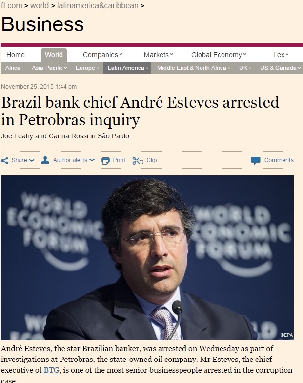 Reportagem do 'Financial Times' sobre prisão do banqueiro