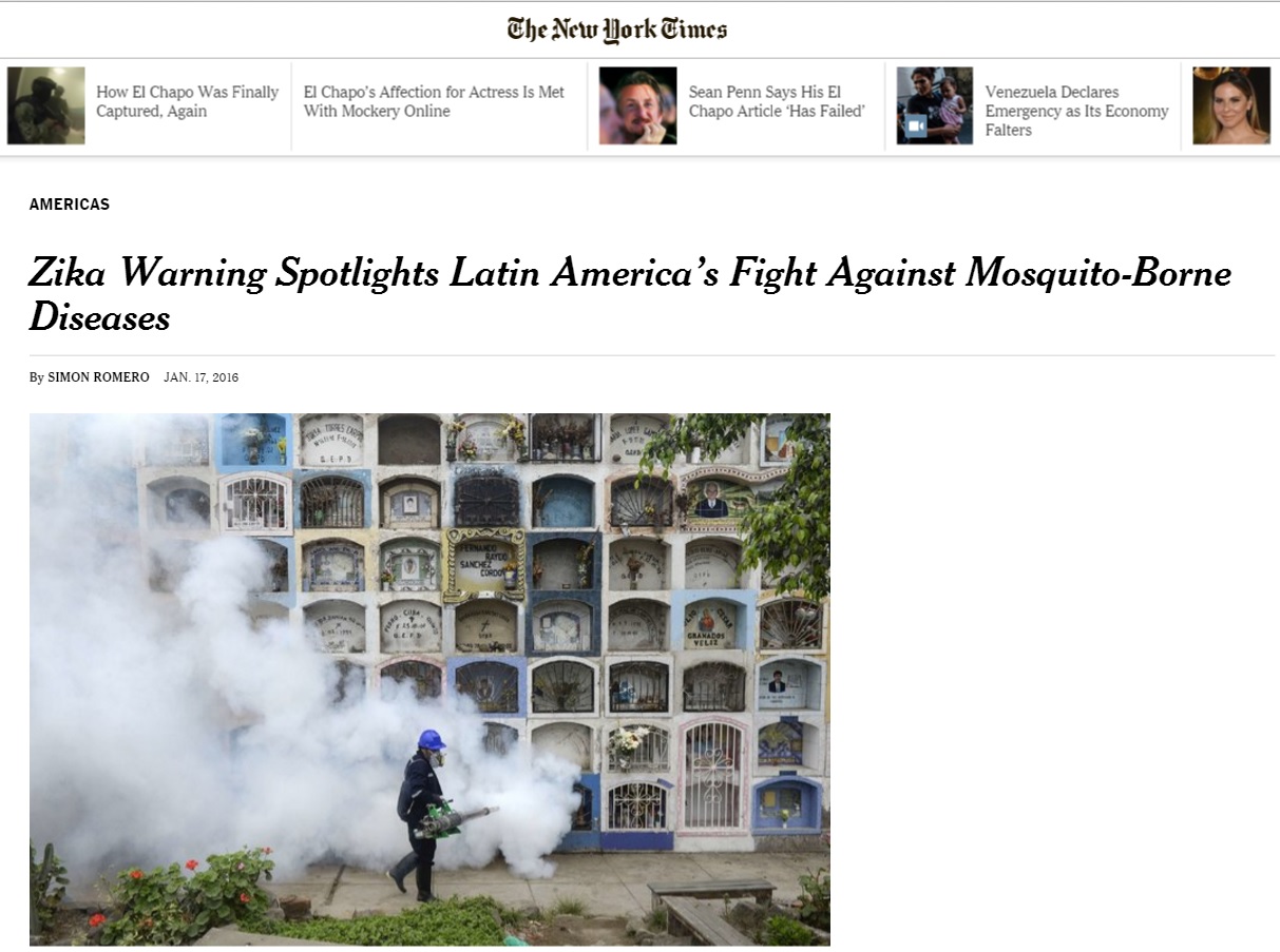 Deu no 'NYT': Surto de zika é vitória dos mosquitos sobre os humanos 