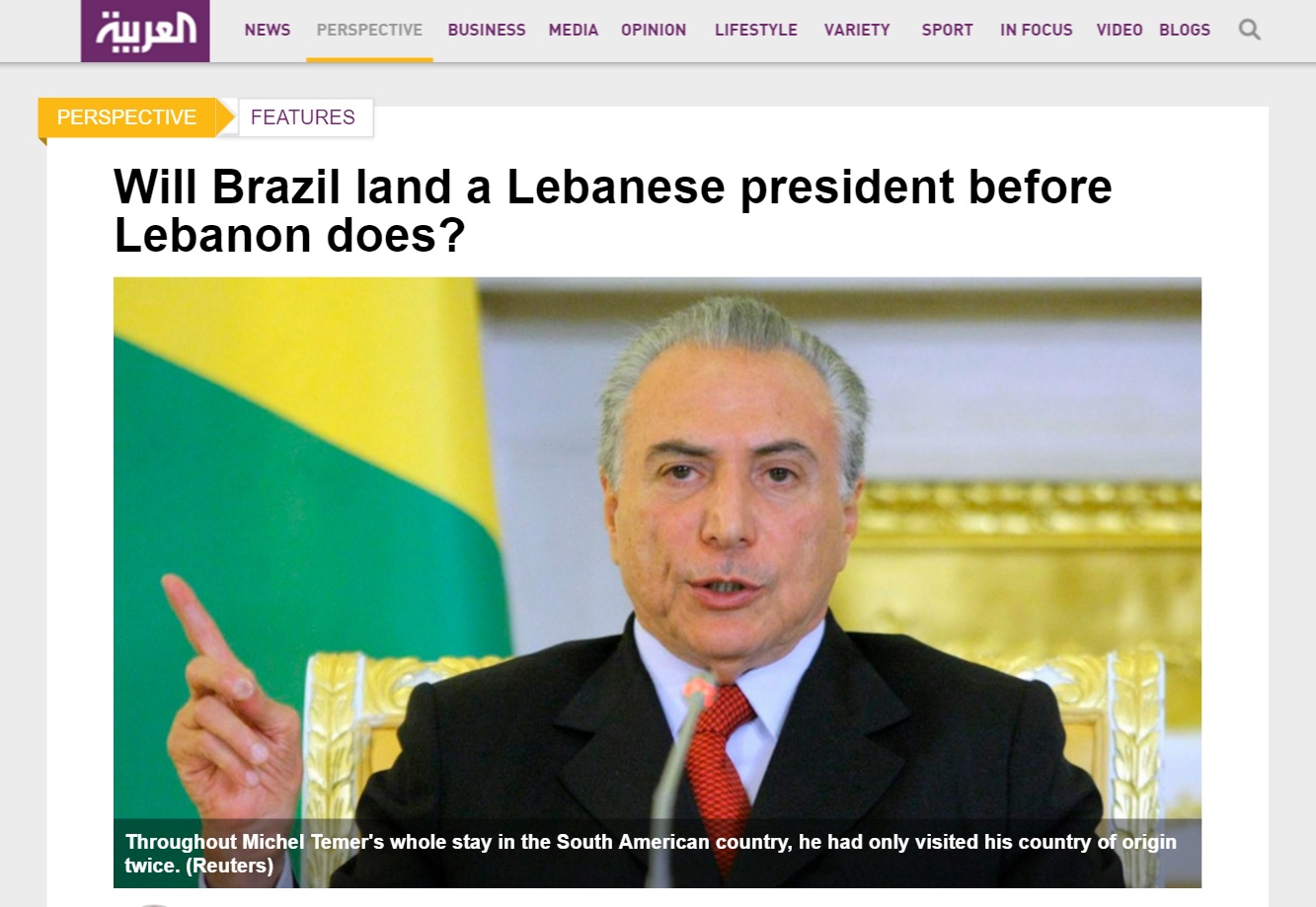 Deu no 'Al Arabiya': Brasil pode ter um presidente libanês