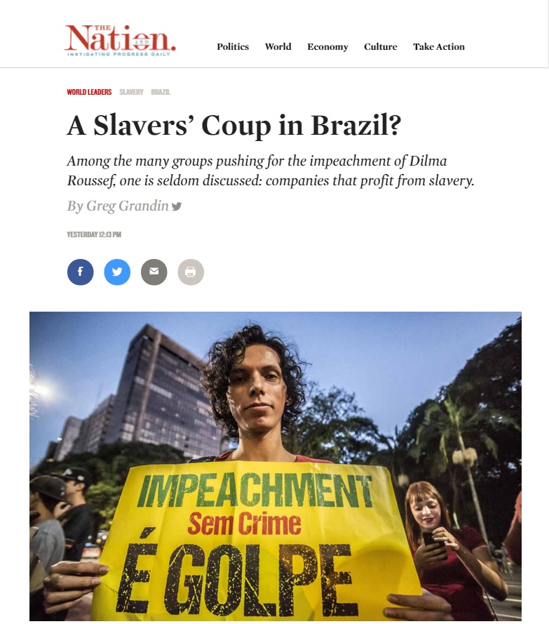 Greg Grandin: Impeachment de Dilma pode ser chamado de 'golpe escravagista'