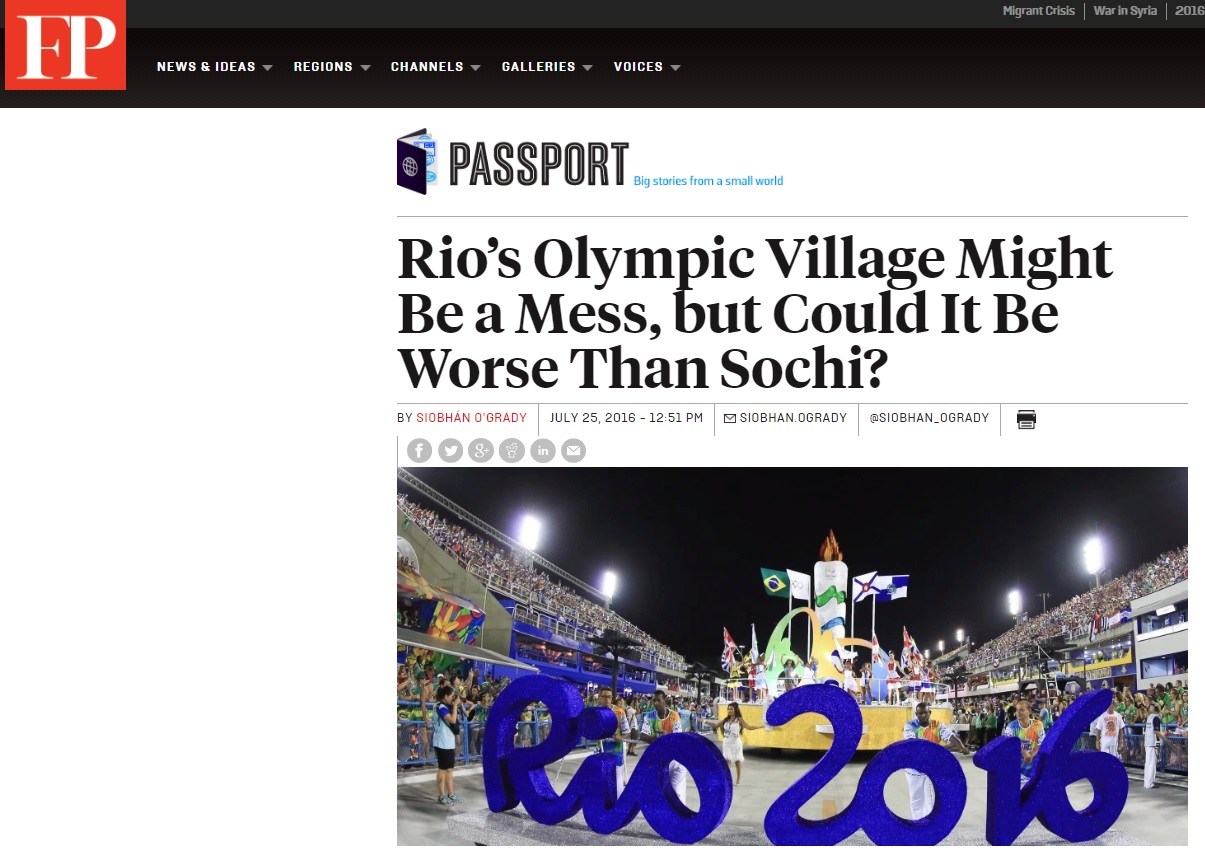 Problemas no Rio levam a comparações com caos em Jogos de Sochi, na Rússia