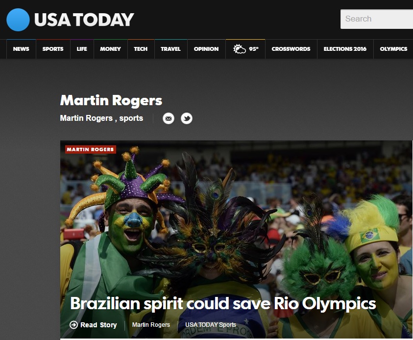 'Espírito do Brasil' pode salvar Olimpíada do Rio, diz "USA Today"