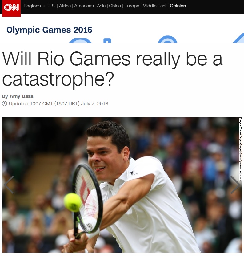 CNN questiona se Jogos seriam catastróficos