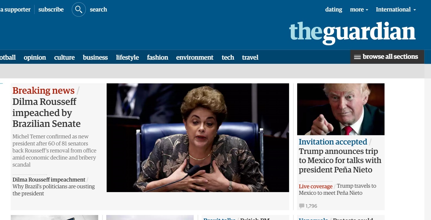 'Breaking News': imprensa internacional noticia impeachment de Dilma