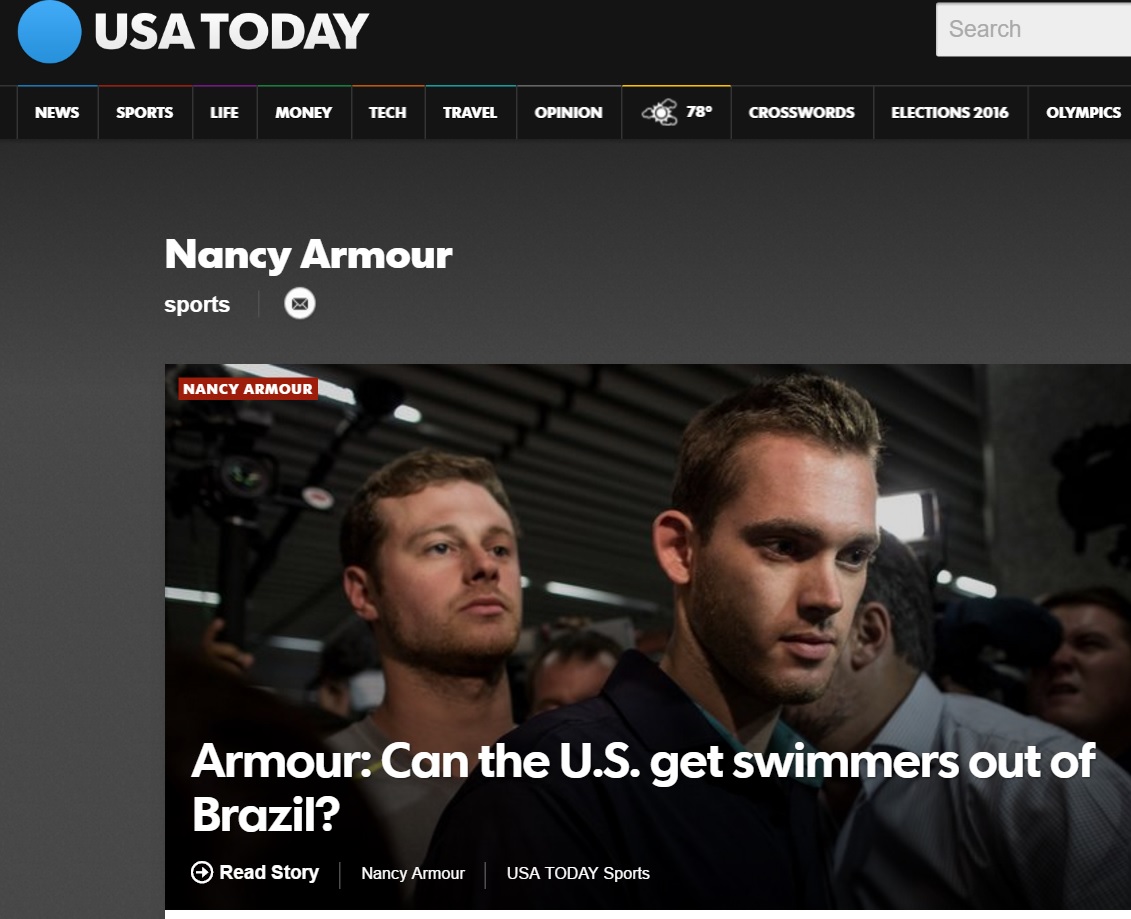 'Para colunista do 'USA Today', constrangimento fez Brasil exagerar em caso de nadadores americanos