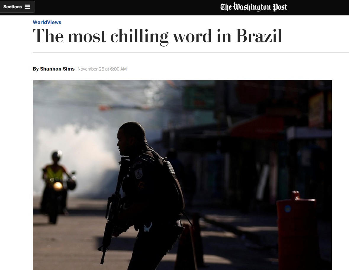 'Chacina' é a palavra mais assustadora do Brasil, diz 'Washington Post'