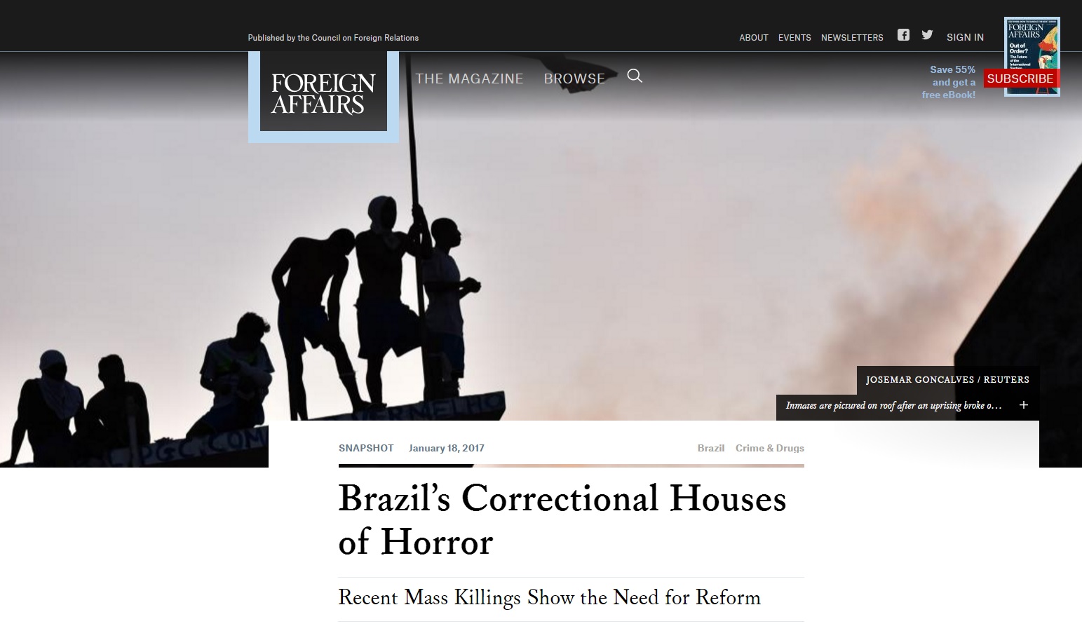 Onda de violência mostra que presídios brasileiros são um horror, diz mídia estrangeira