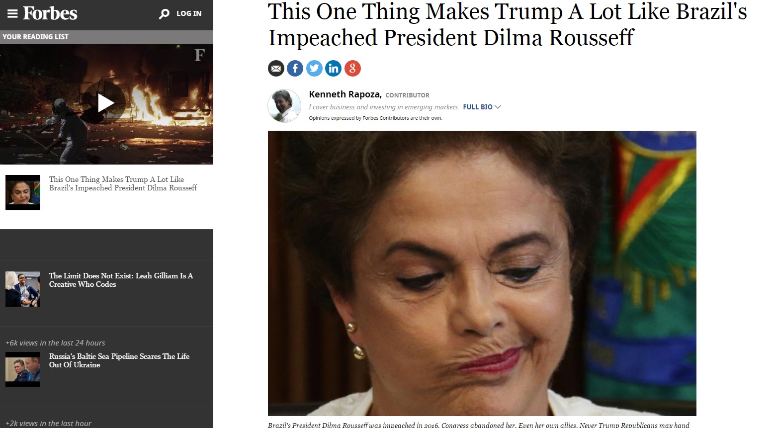'Forbes' e Bloomberg apontam semelhanças entre governos de Trump e de Dilma